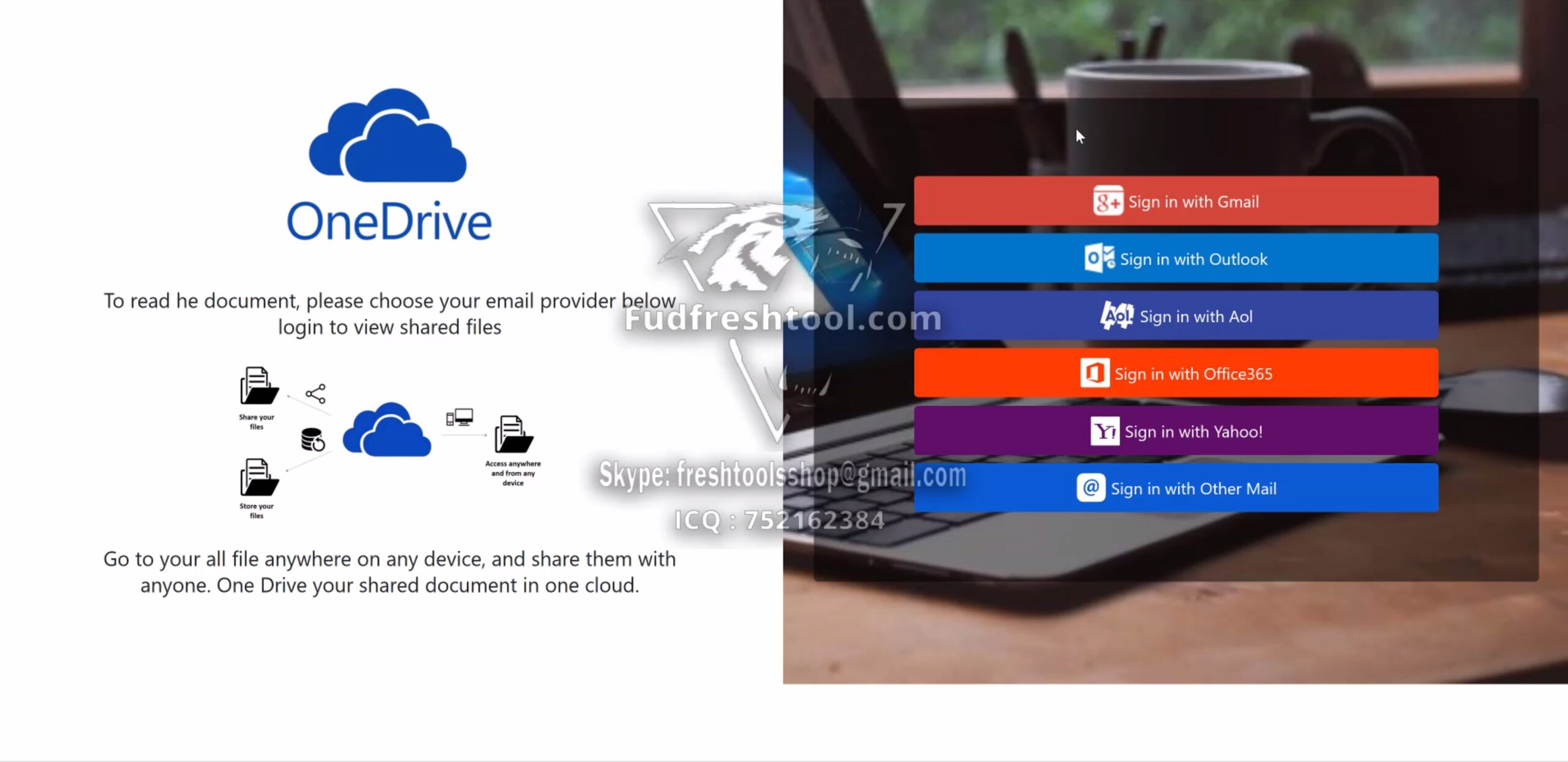 New OneDrive Scam Page