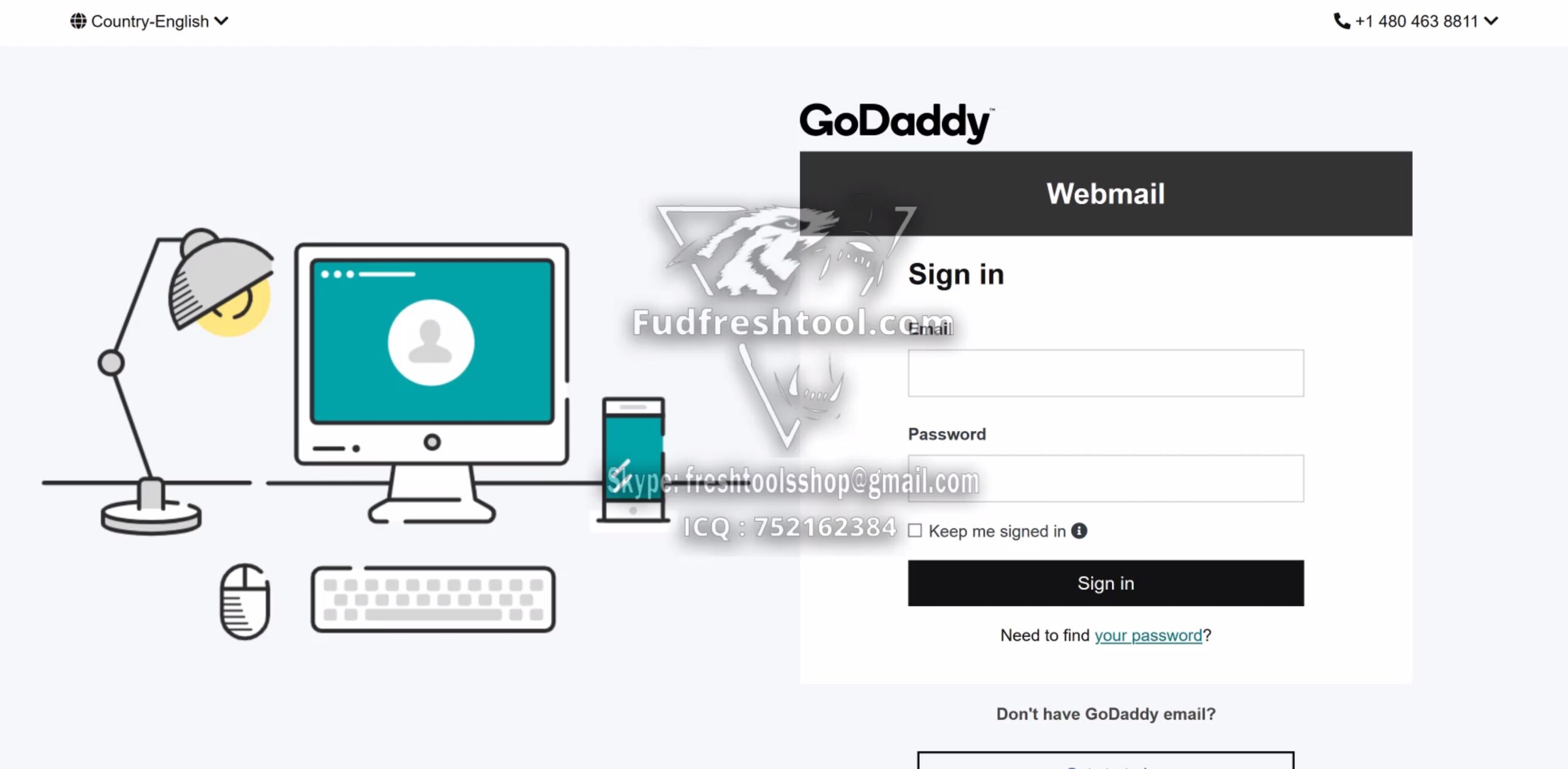 GoDaddy Webmail Scam Page