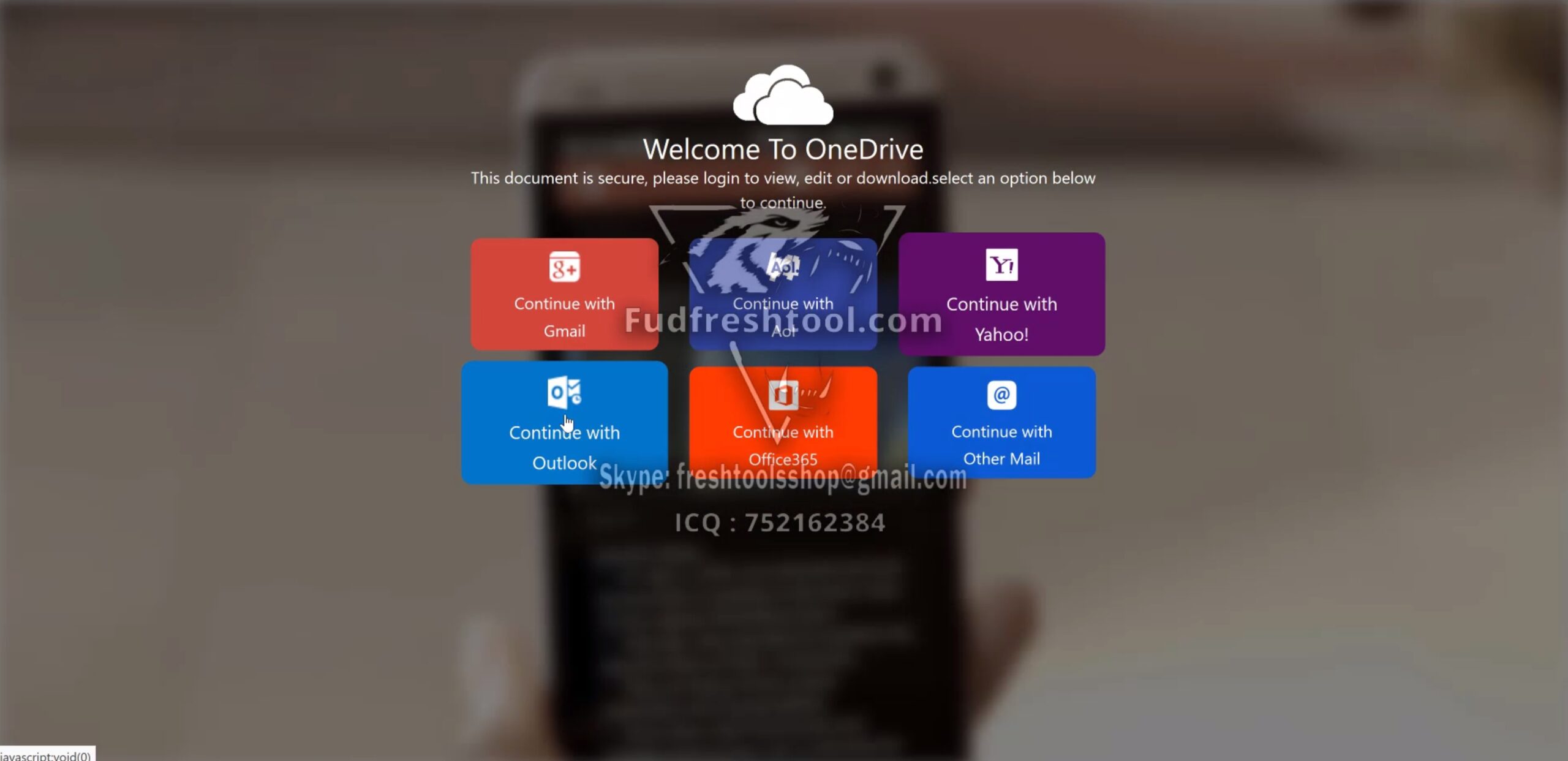OneDrive New Scam Page