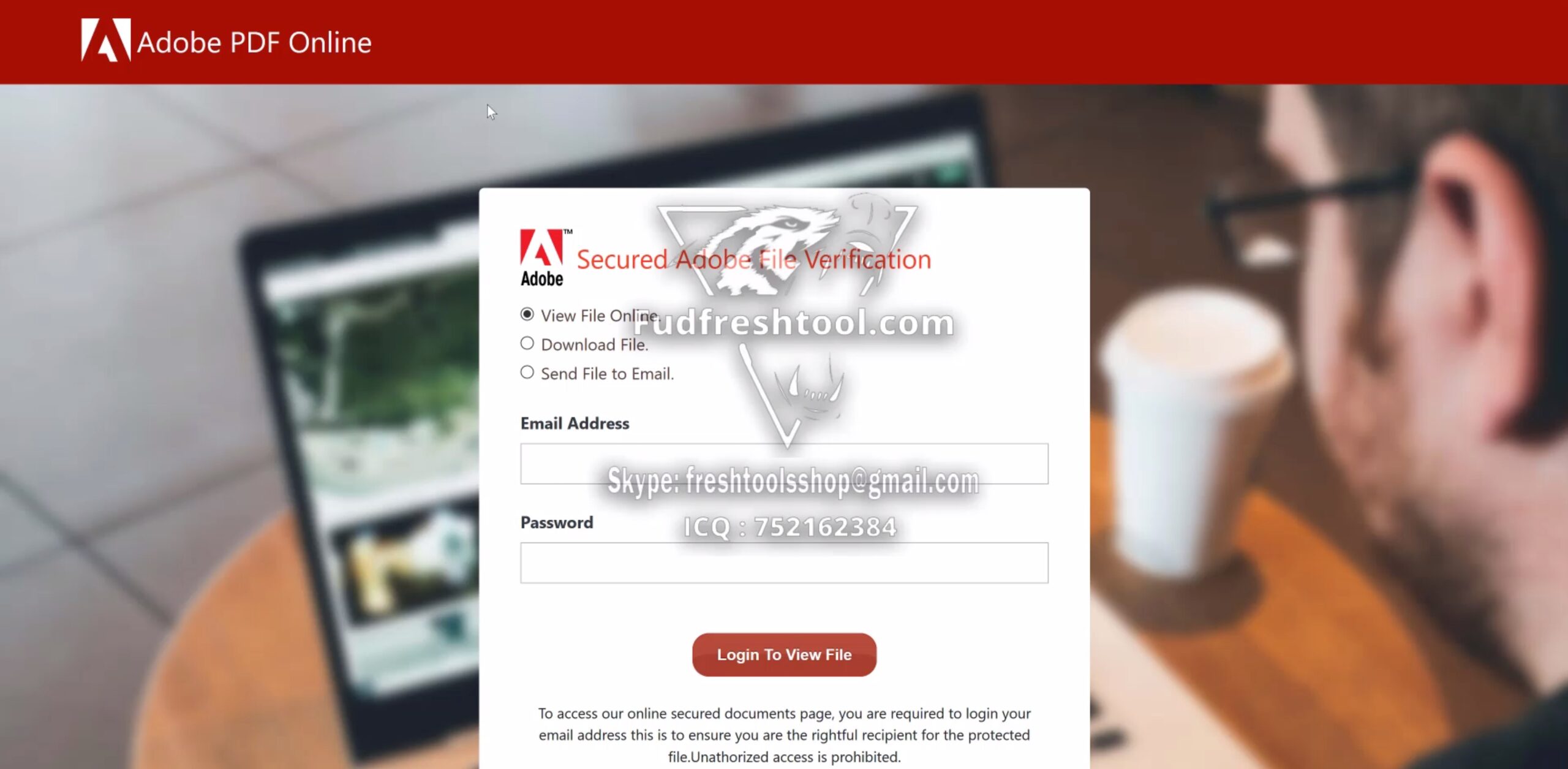 Adobe Latest Scam Page