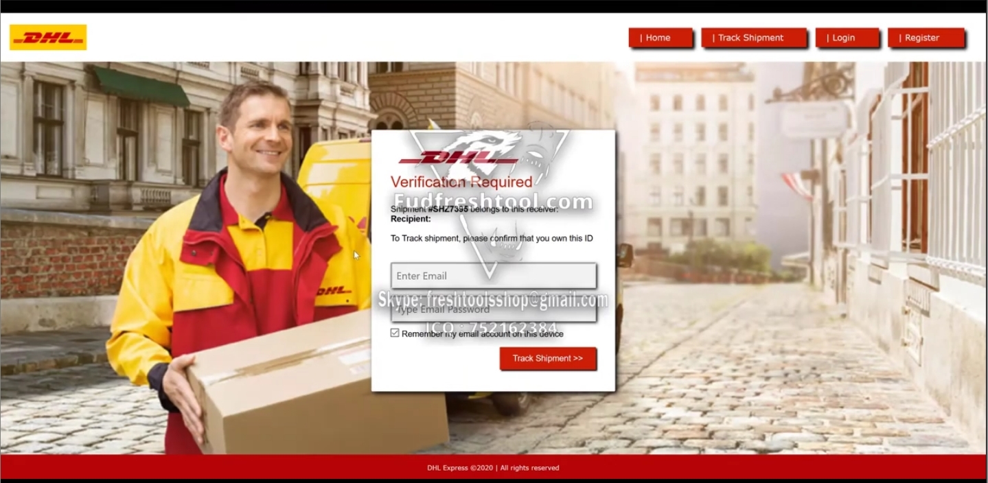 DHL Scam Page