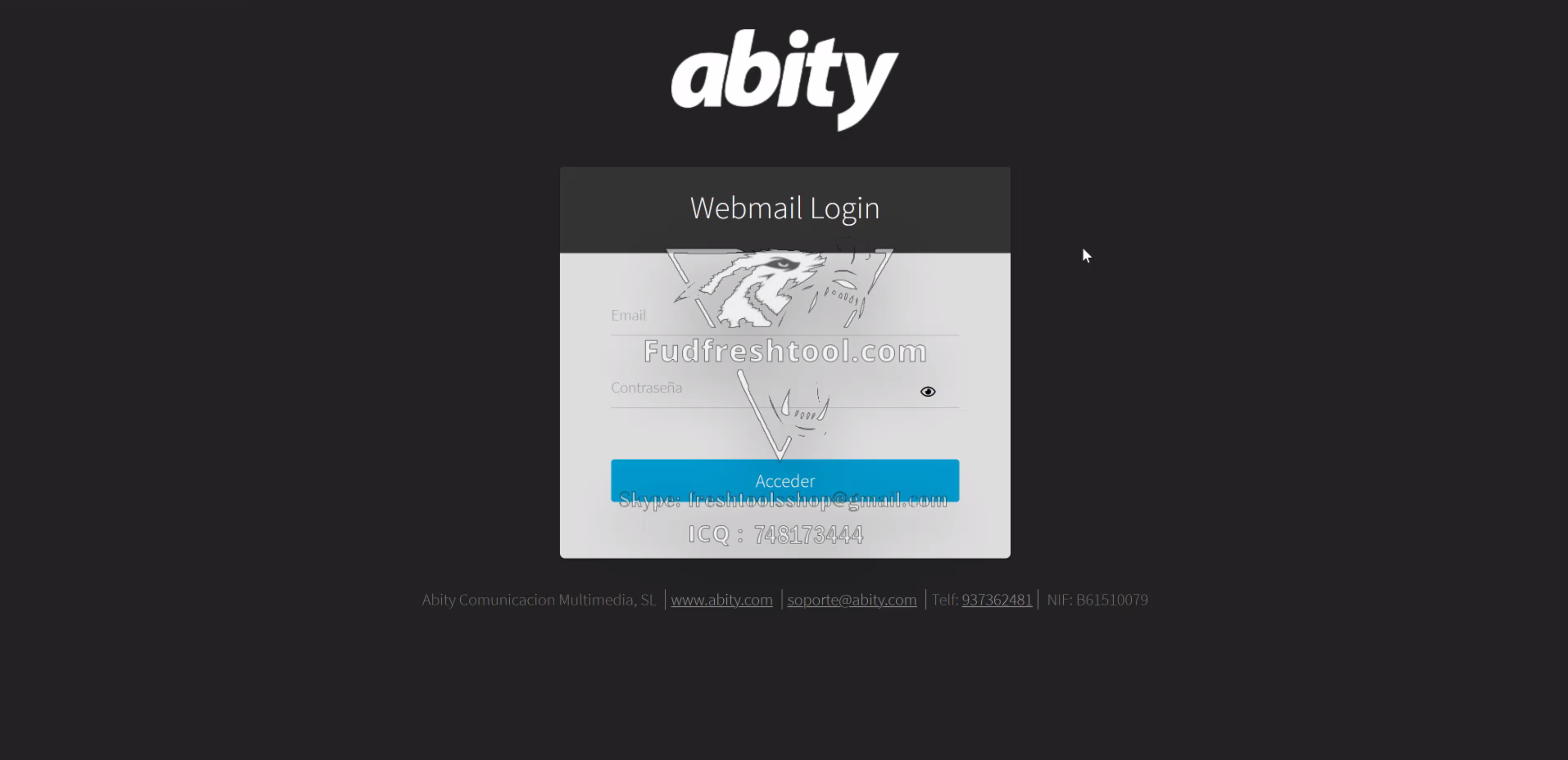 Abity Webmail Scam Page