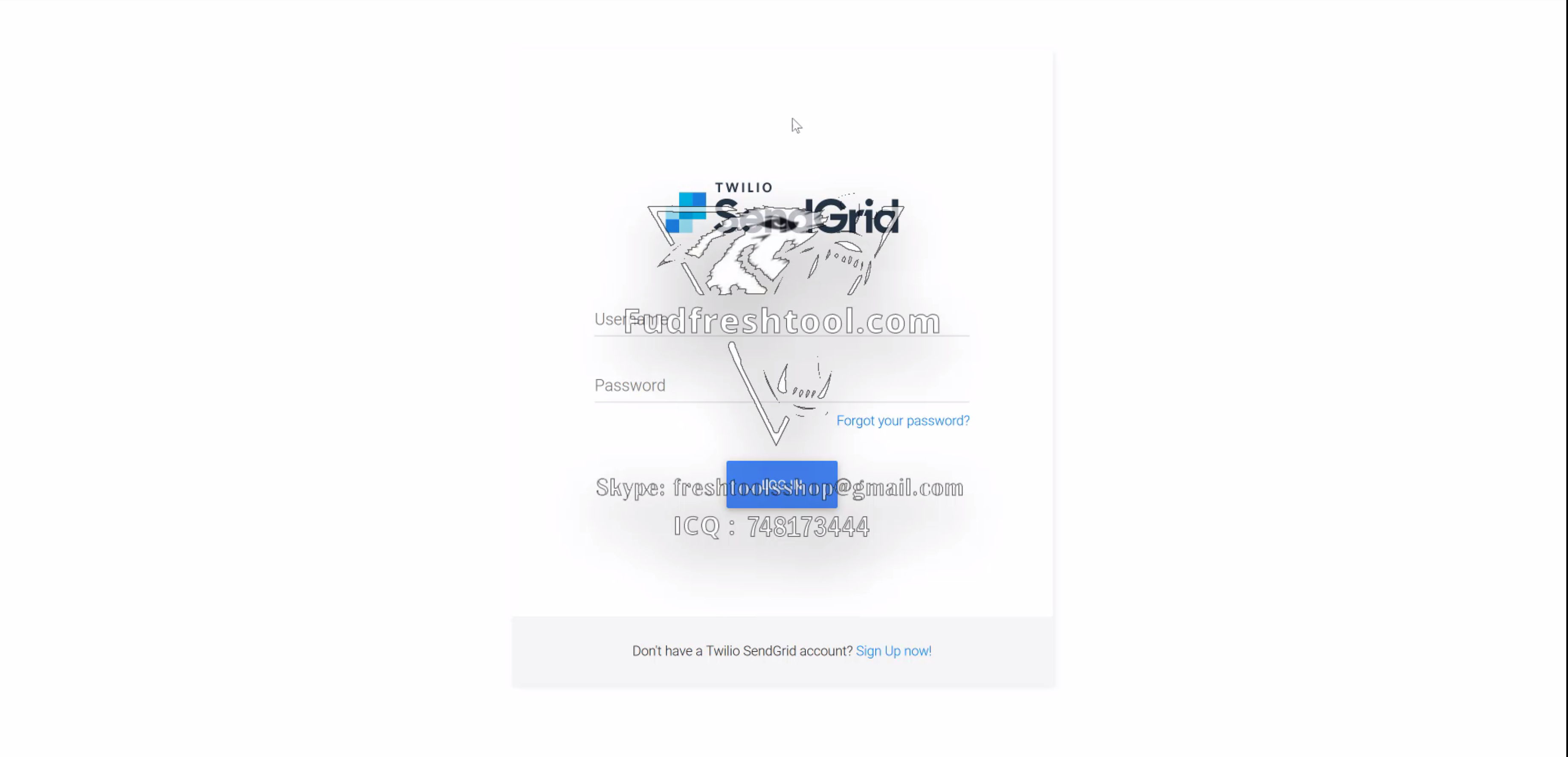 SendGrid Scam Page