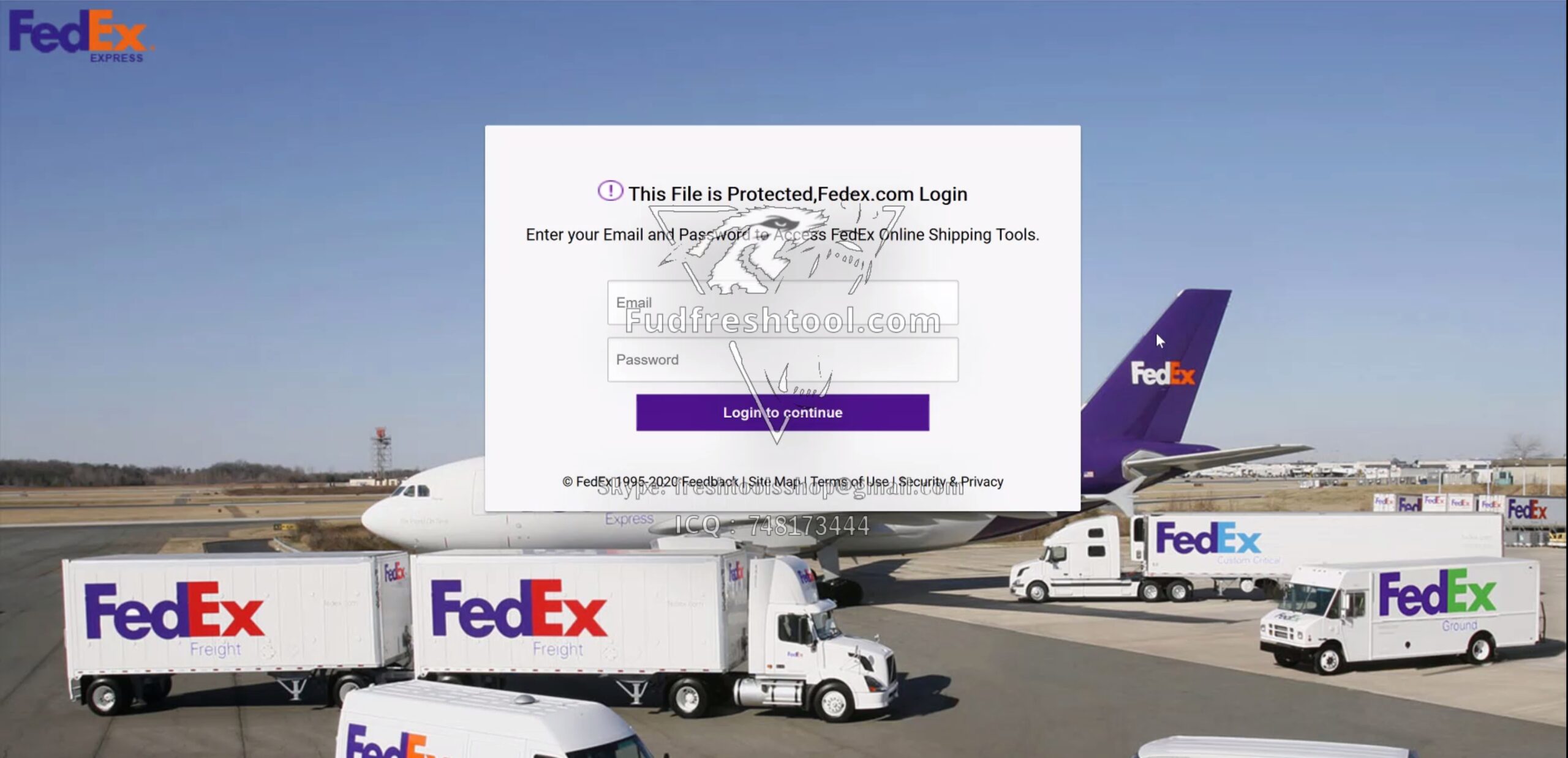 FedEx Scam Page